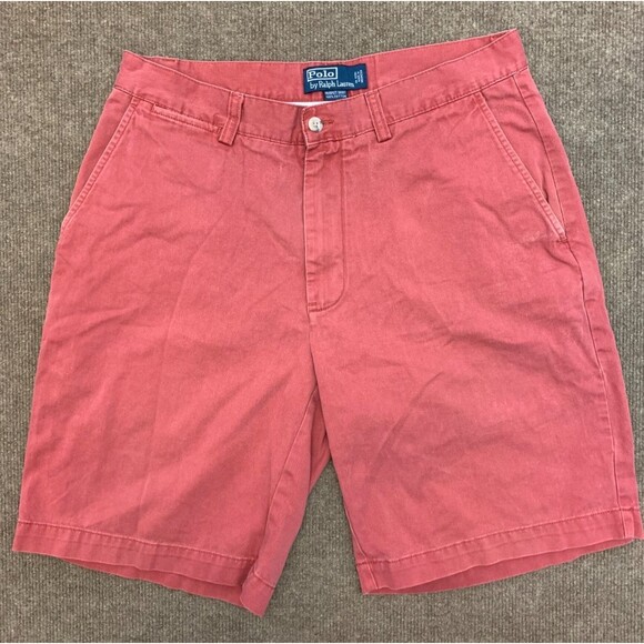 Polo Ralph Lauren Shorts Mens 32 Prospect Flat Front Chino Pre-Washed Preppy - Picture 1 of 9